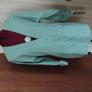 Barco Uniforms V-neck button up 3/4 sleeves scrub jacket size S. NWT